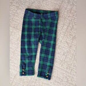 Janie and Jack Girls Teal and Navy Plaid Pants